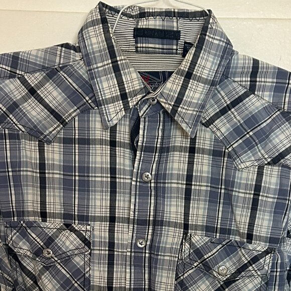 English Laundry Plaid and Embroidered Western Shirt - Picture 2 of 8